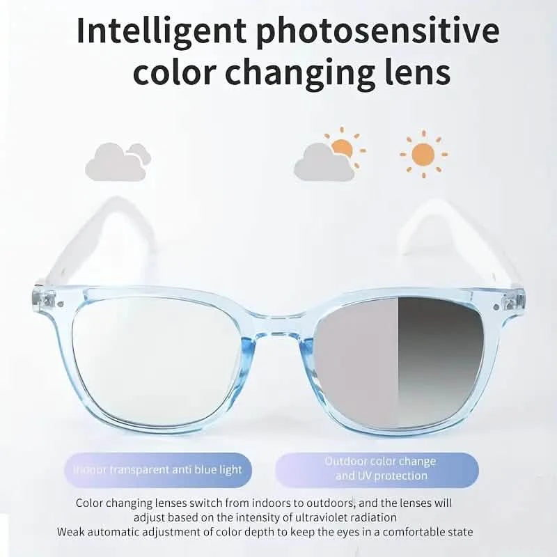 2025 Wireless Smart Glasses – Auto-Dimming, Touch Control, Hands-Free Audio