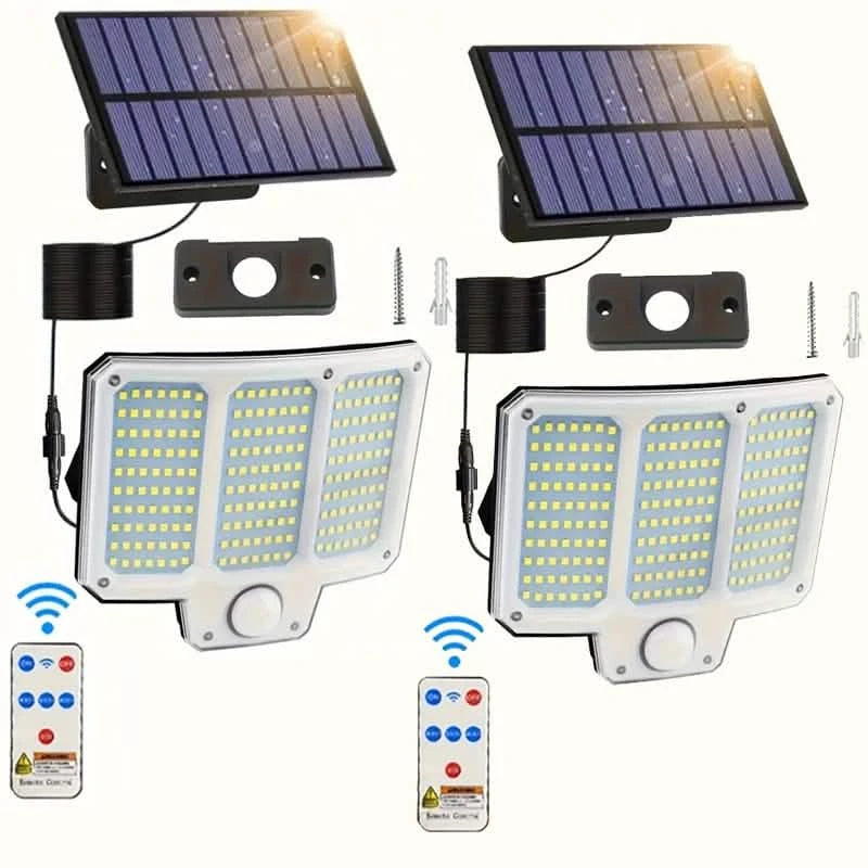 210LED Super Bright Motion Sensor Solar Strong Power LED Garden Wall Lamp Outdoor Lighting 2-Pack - DailySale