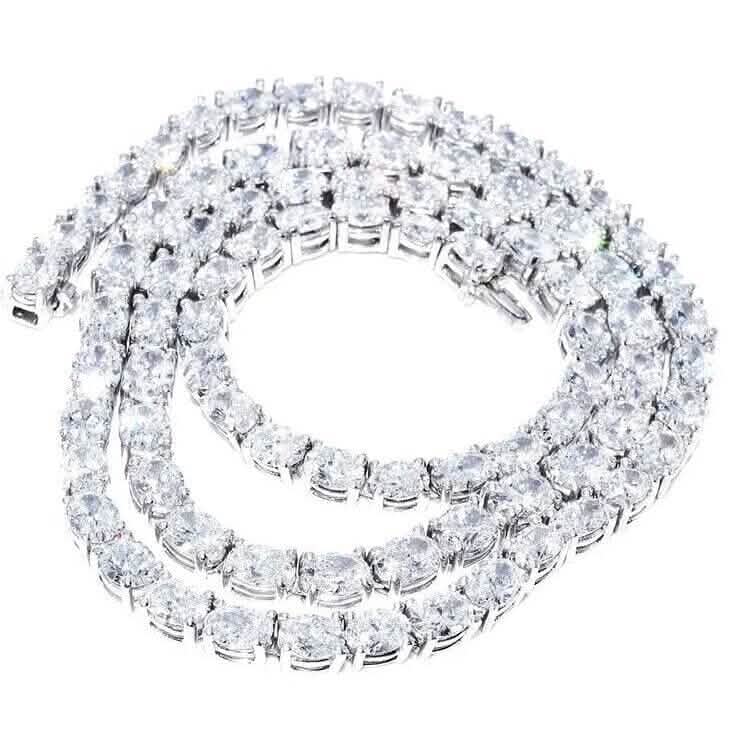 21.25CT Lab Grown Oval Diamond Graduated Tennis Necklace Platinum & 14K Necklaces - DailySale