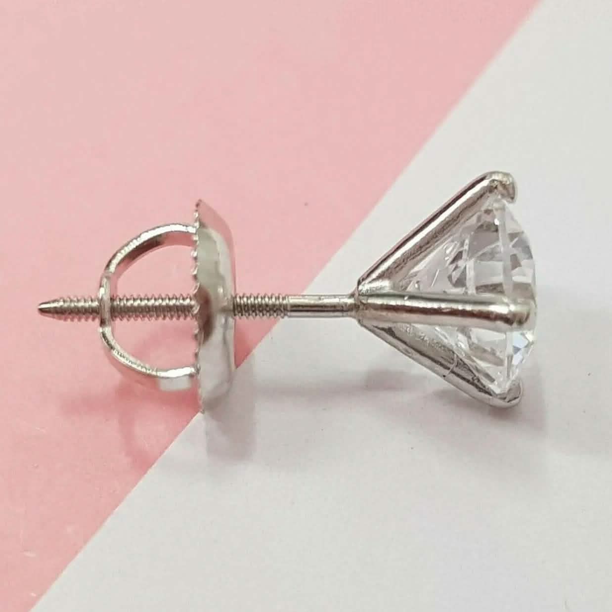 2.15 Ct Diamond Stud Earrings Natural Round Real 14k White Gold Martini F-G/I1 Earrings - DailySale