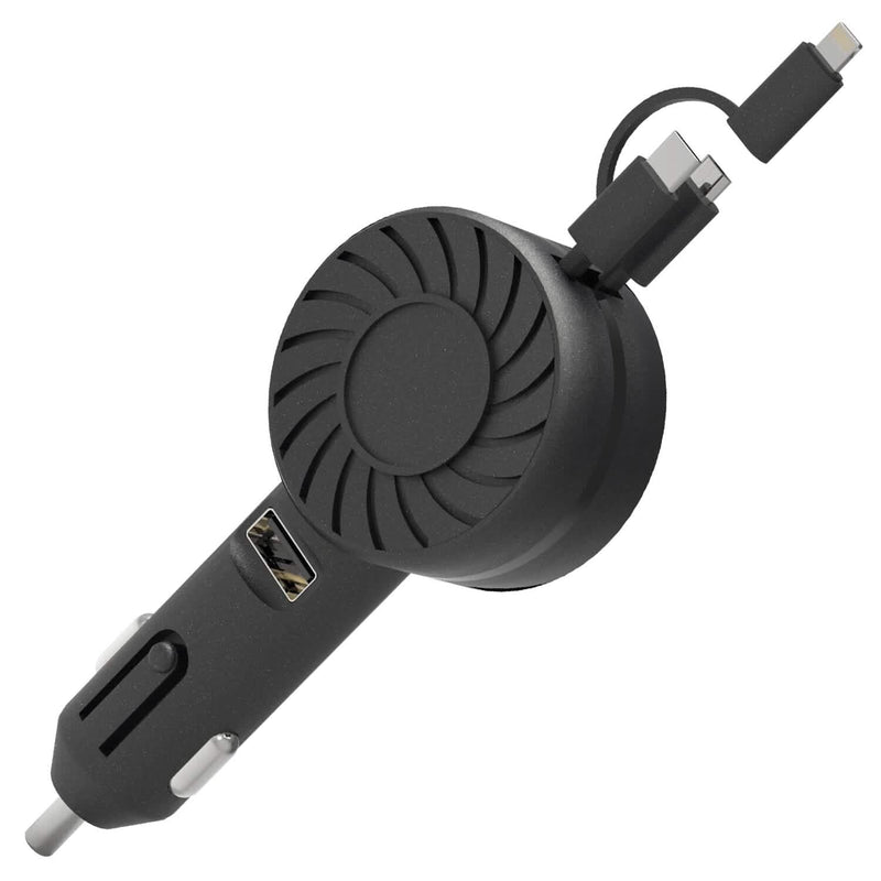 21W 3-in-1 Retractable Car Phone Charger Automotive - DailySale
