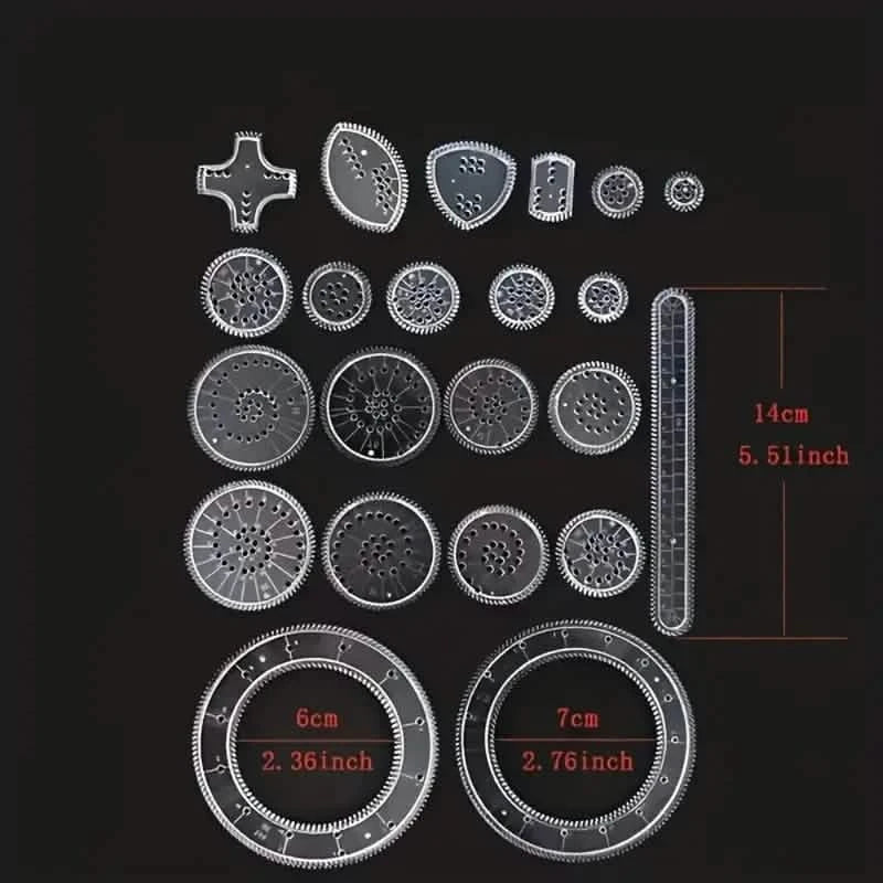 22-Pieces: Transparent Magic Template to Create Stunning Spiral Diagrams School, Office & Art Supplies - DailySale