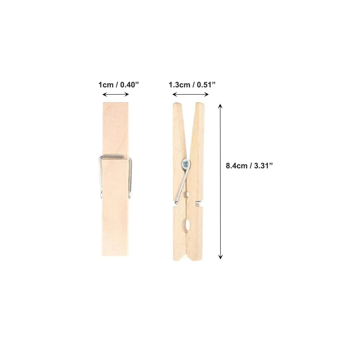 100 Pack of Wooden Clothespins