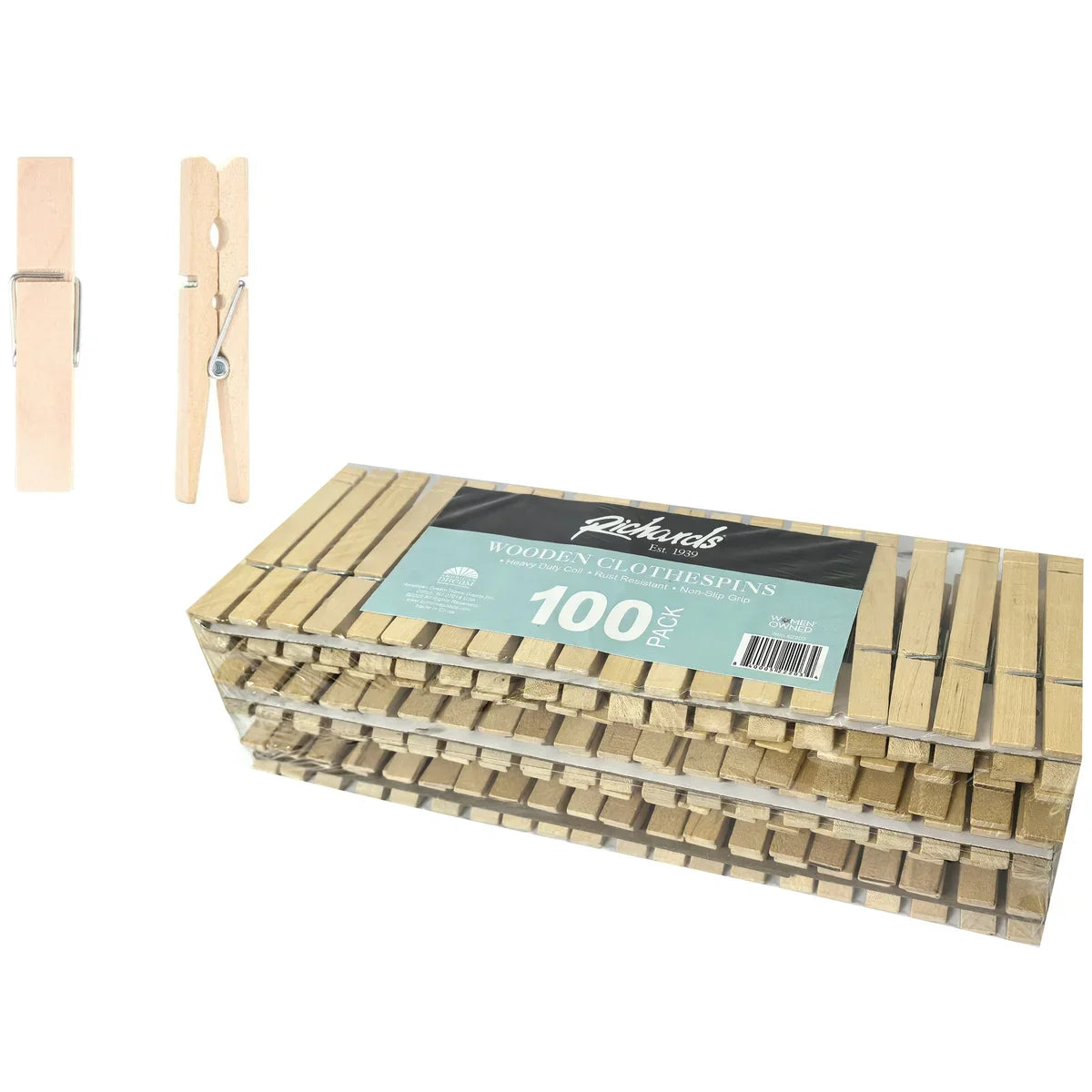 100 Pack of Wooden Clothespins