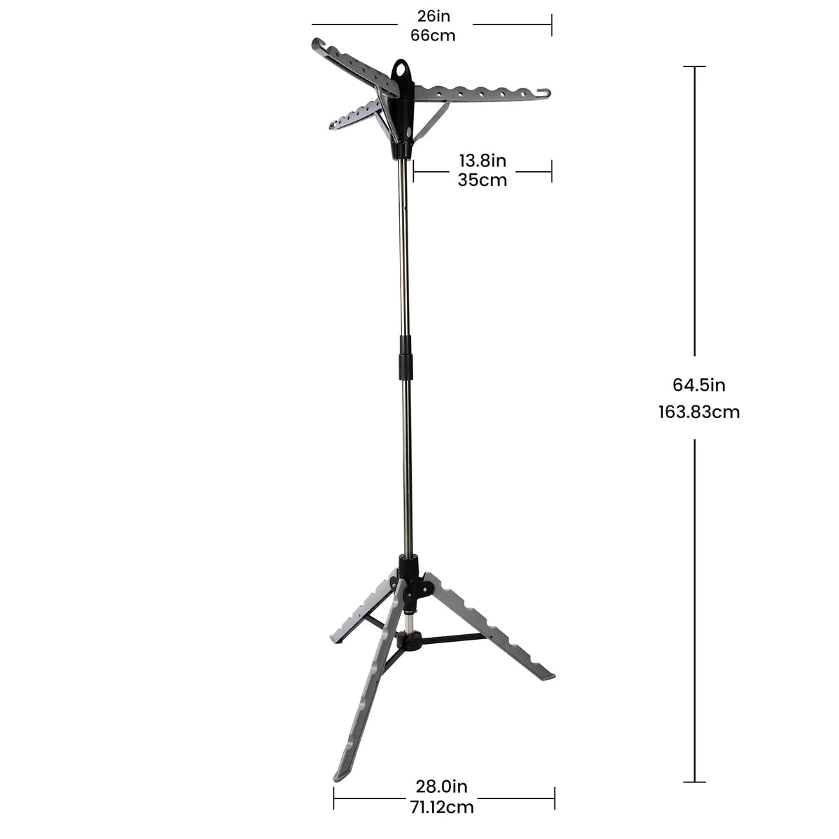 Silver Foldable Tripod Garment Drying Rack