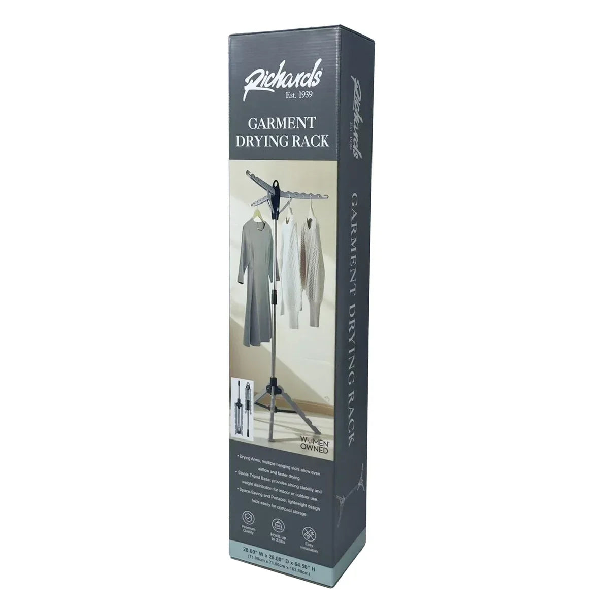 Silver Foldable Tripod Garment Drying Rack