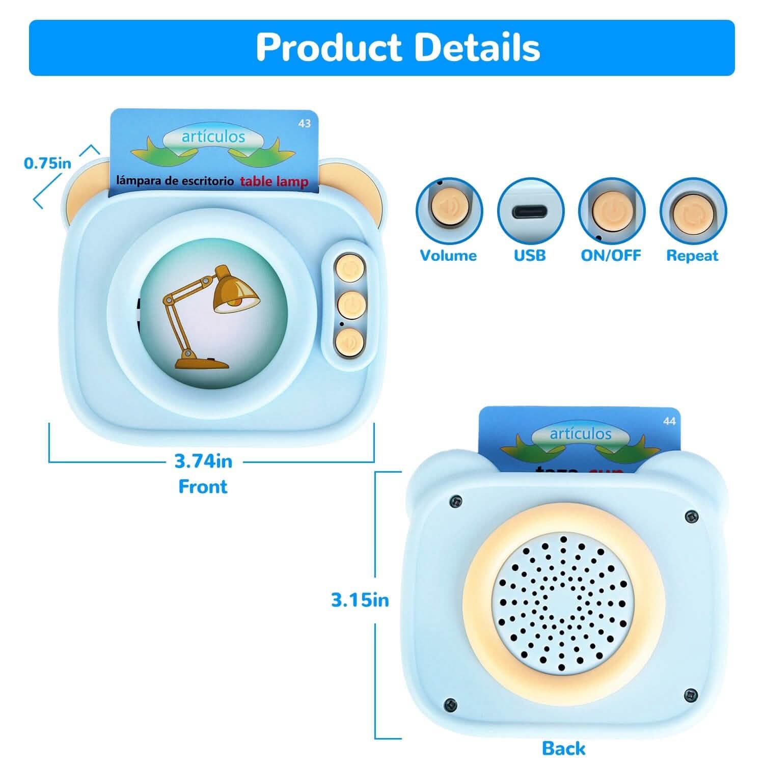 224 Sight Words Spanish and English Bilingual Talking Flash Cards Toys & Games - DailySale