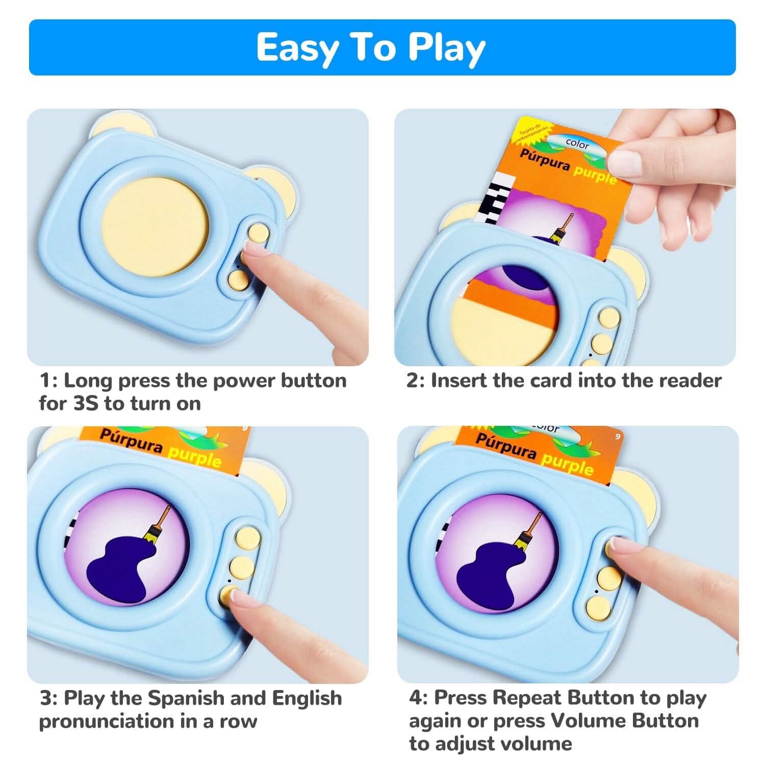 224 Sight Words Spanish and English Bilingual Talking Flash Cards Toys & Games - DailySale