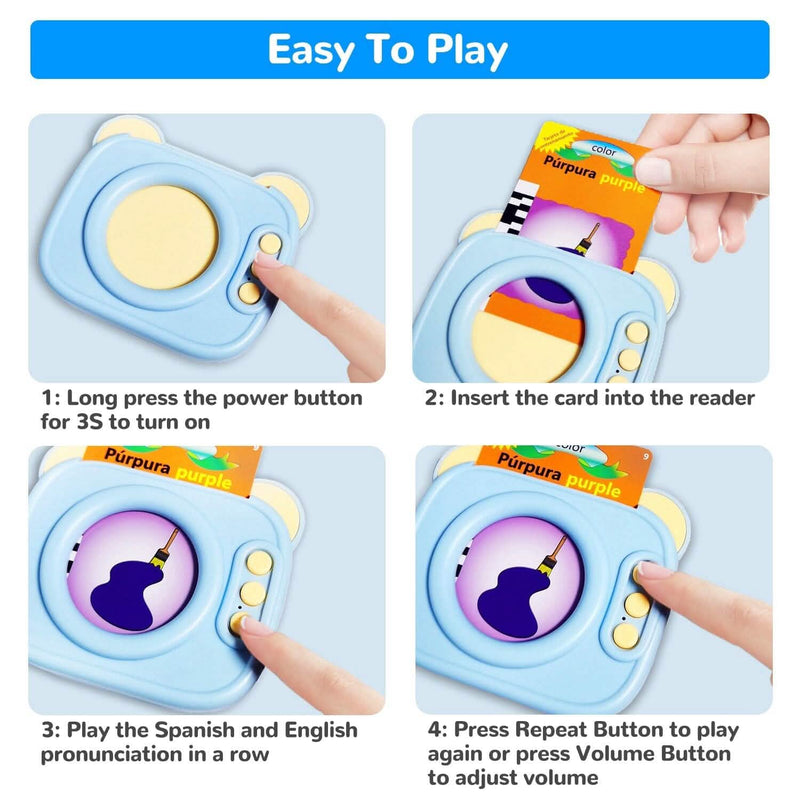 224 Sight Words Spanish and English Bilingual Talking Flash Cards Toys & Games - DailySale