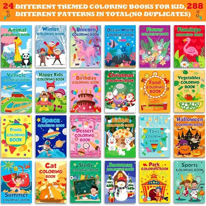 24-Pack: Small Coloring Books For Kids Ages 4-12 Arts & Crafts - DailySale