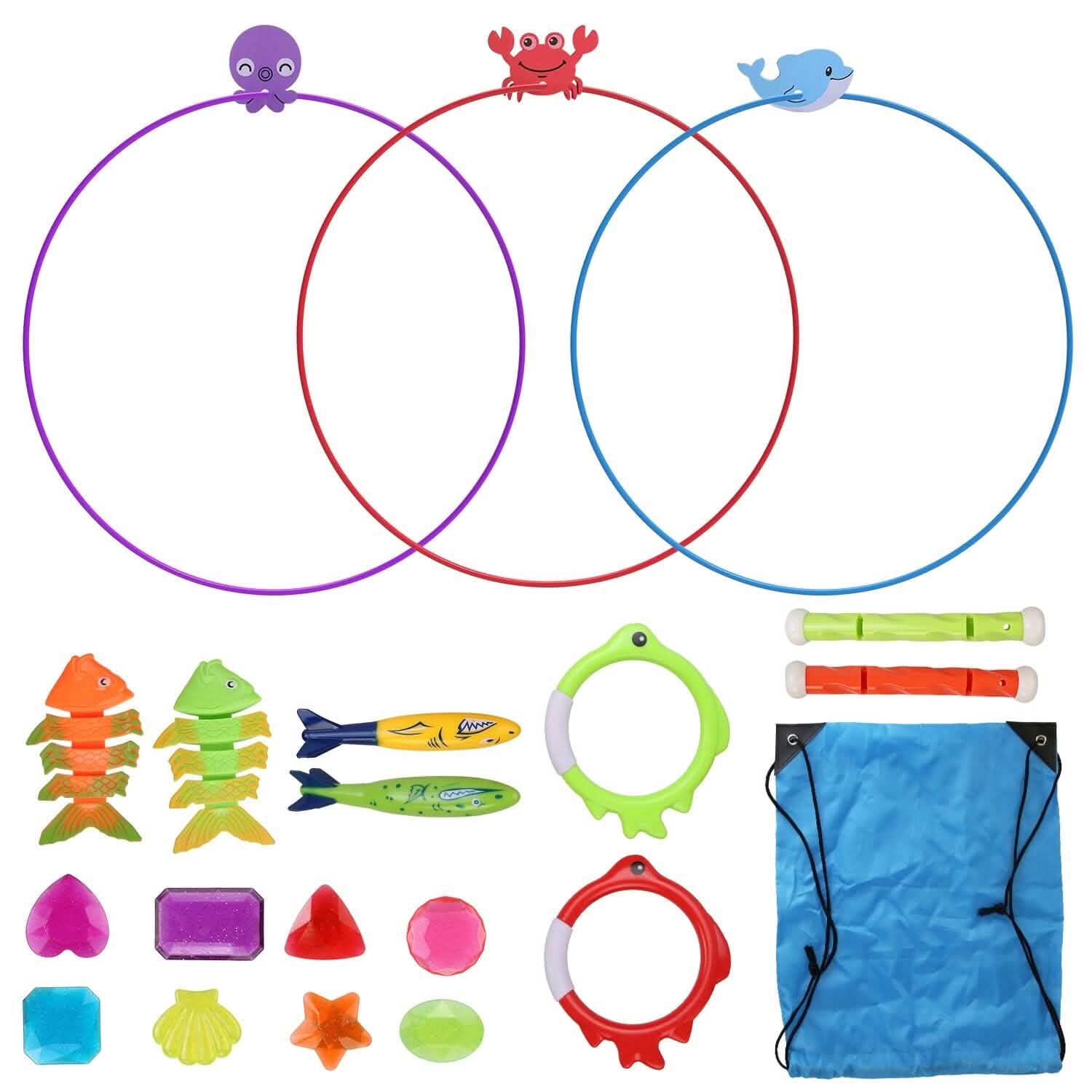 24-Pieces: Diving Toys Swimming Pool for Aged 3+ Years Old Toys & Games - DailySale