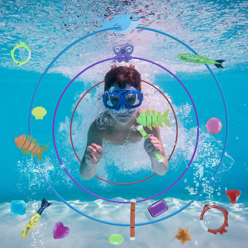 24-Pieces: Diving Toys Swimming Pool for Aged 3+ Years Old Toys & Games - DailySale