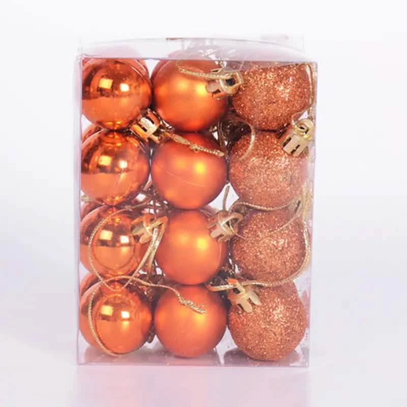 24-Pieces: Sparkling Christmas Balls Holiday Decor & Apparel Bronze - DailySale