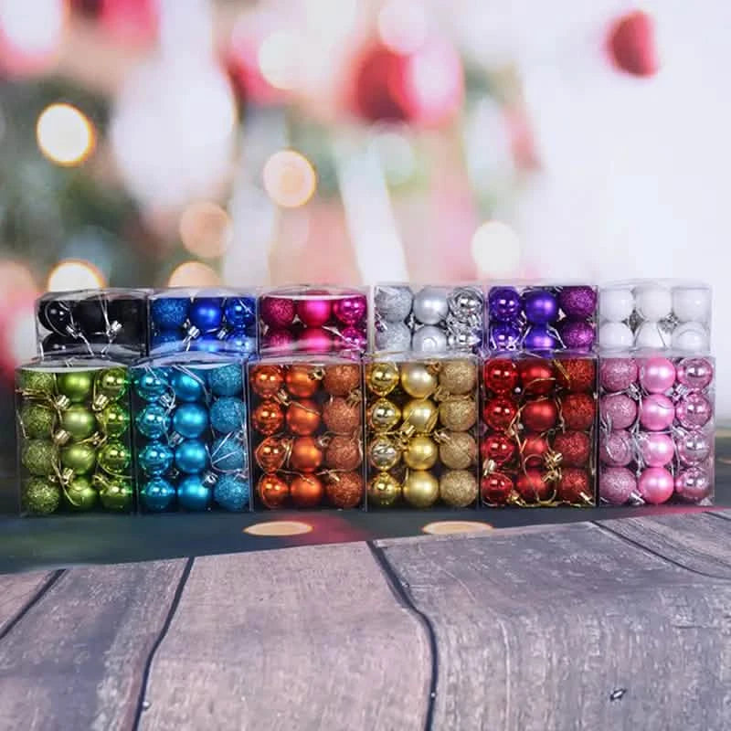 24-Pieces: Sparkling Christmas Balls Holiday Decor & Apparel - DailySale