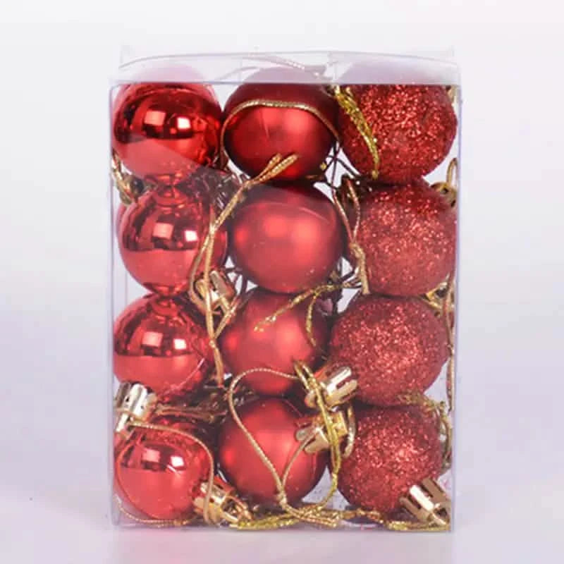 24-Pieces: Sparkling Christmas Balls Holiday Decor & Apparel Red - DailySale
