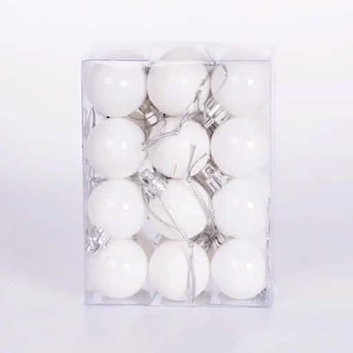 24-Pieces: Sparkling Christmas Balls Holiday Decor & Apparel White - DailySale