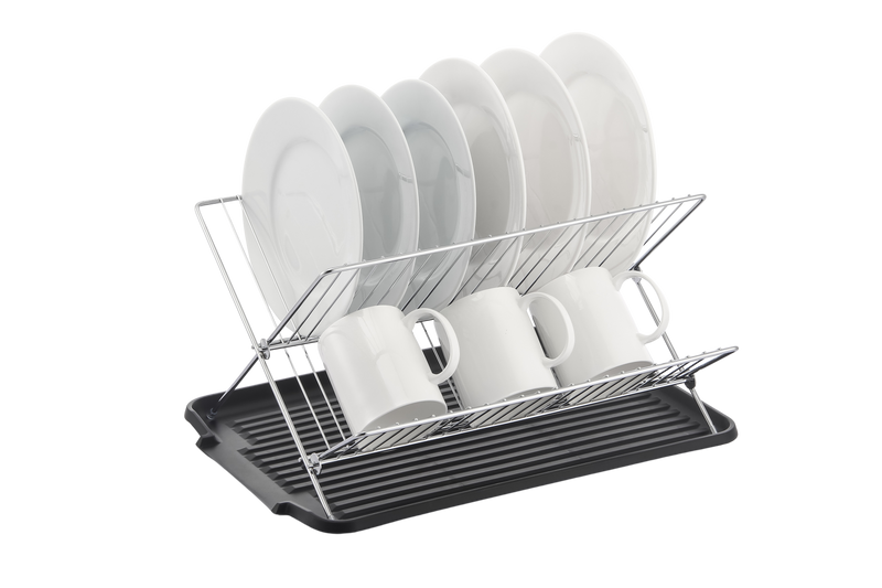 17 inch X Shaped Stainless Steel 2-Tier Dish Rack for Kitchen Counter