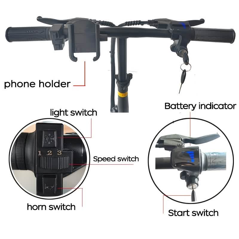 14" Folding Electric Bike 48V Lightweight E-Bike 330LB Load 19MPH 28-Mile Range