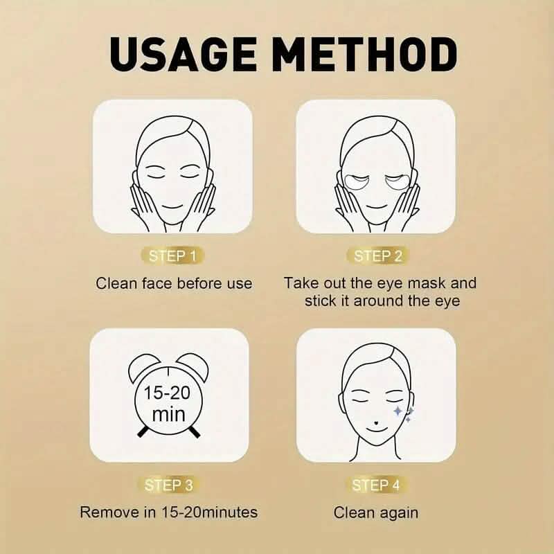 25-Pairs: 24K Gold Eye Mask Beauty & Personal Care - DailySale