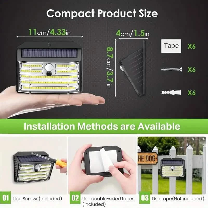 26 LED Solar Outdoor Lights Cold White Motion Sensor 270° Wide Angle Lighting Security Solar Powered Flood Lights Outdoor Lighting - DailySale