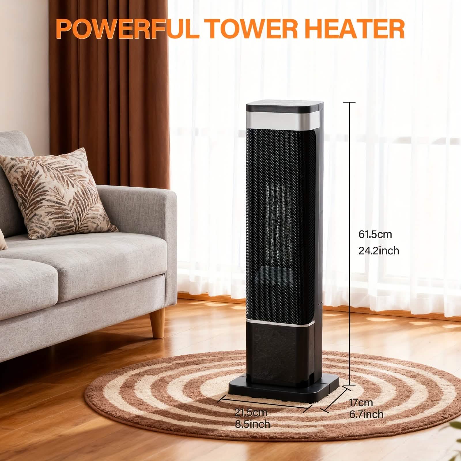 Portable Electric Space Heater with Remote & Thermostat