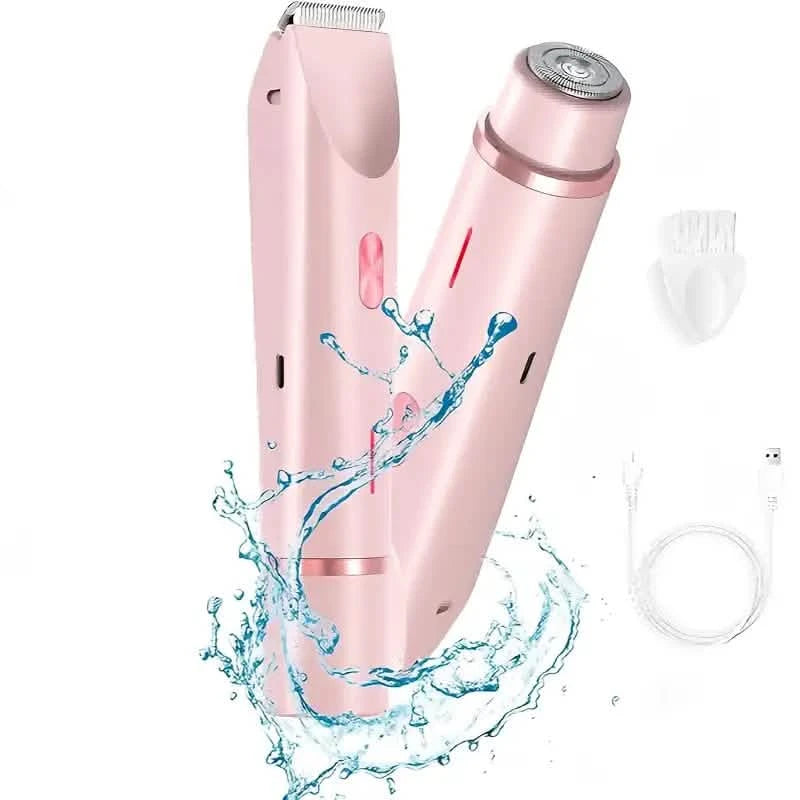 Women’s 2-in-1 Bikini & Facial USB Rechargeable Electric Razor for Wet/Dry Use
