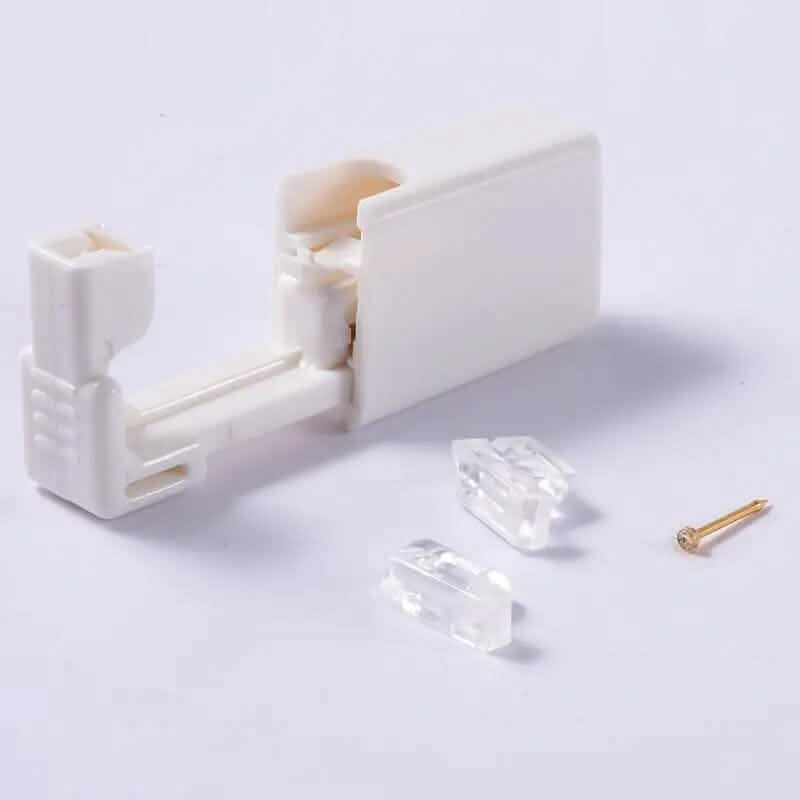 2mm Gold White Diamond Disposable Safe Nose Ear Nail Punch Earrings - DailySale