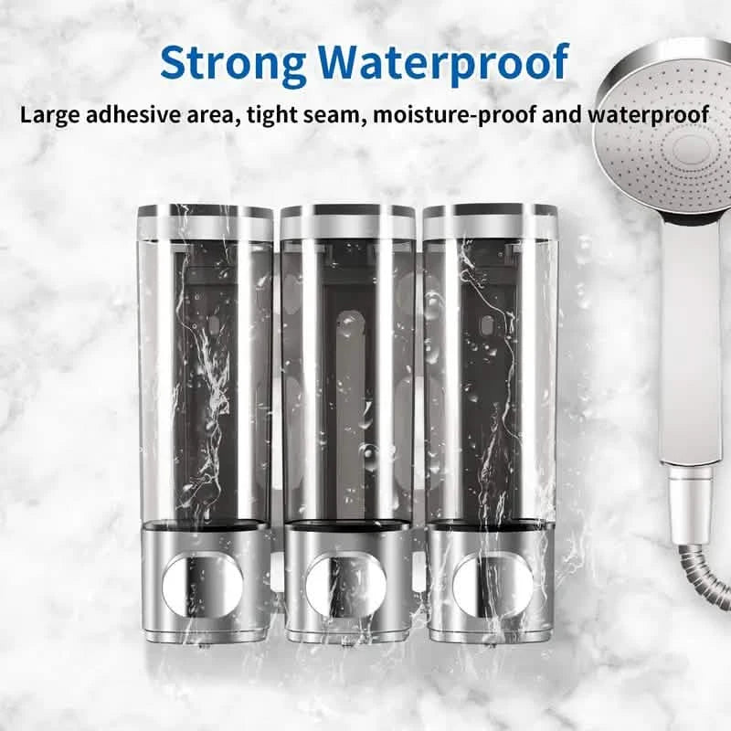 3-Chamber Shower Dispenser - Wall Mounted, No Leakage, No Drill Bath - DailySale