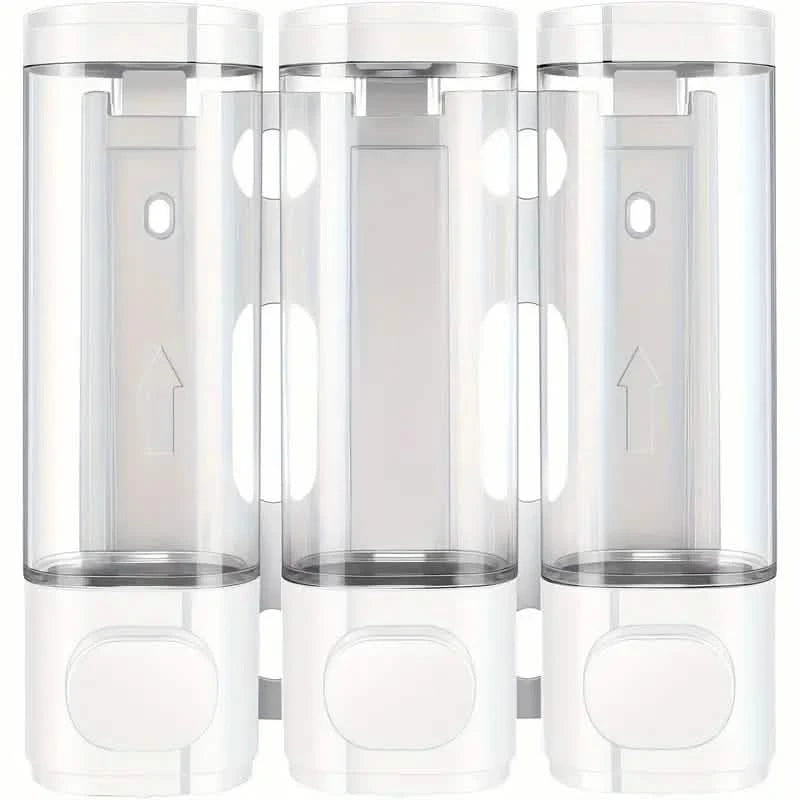 3-Chamber Shower Dispenser - Wall Mounted, No Leakage, No Drill Bath - DailySale