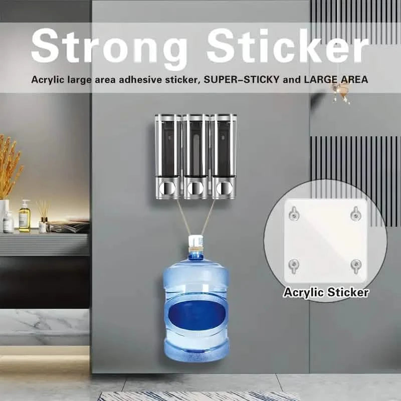 3-Chamber Shower Dispenser - Wall Mounted, No Leakage, No Drill Bath - DailySale