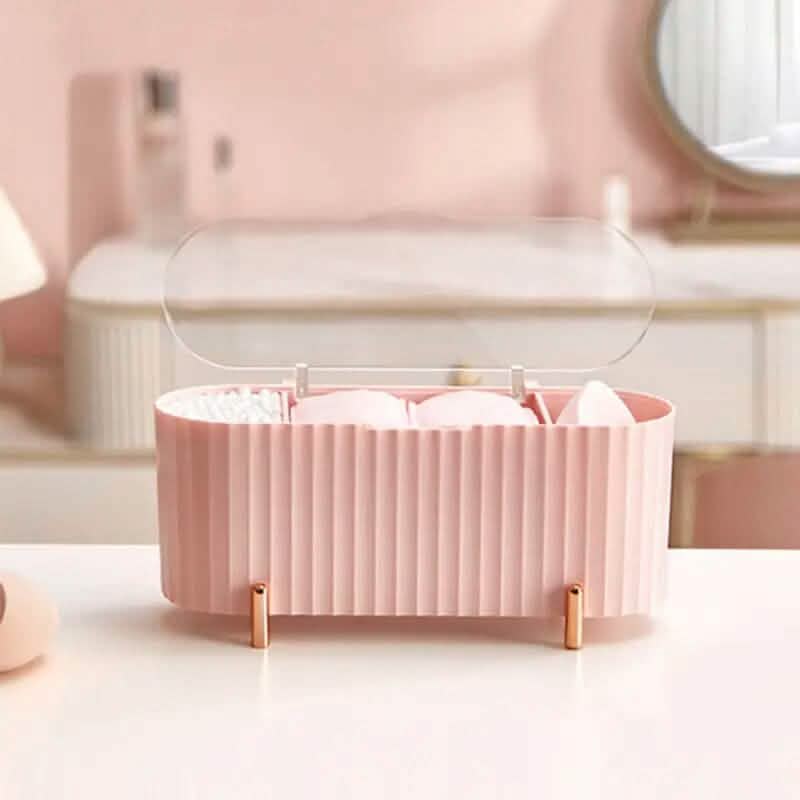 3 Compartments Cotton Swab Storage Box Closet & Storage Pink - DailySale