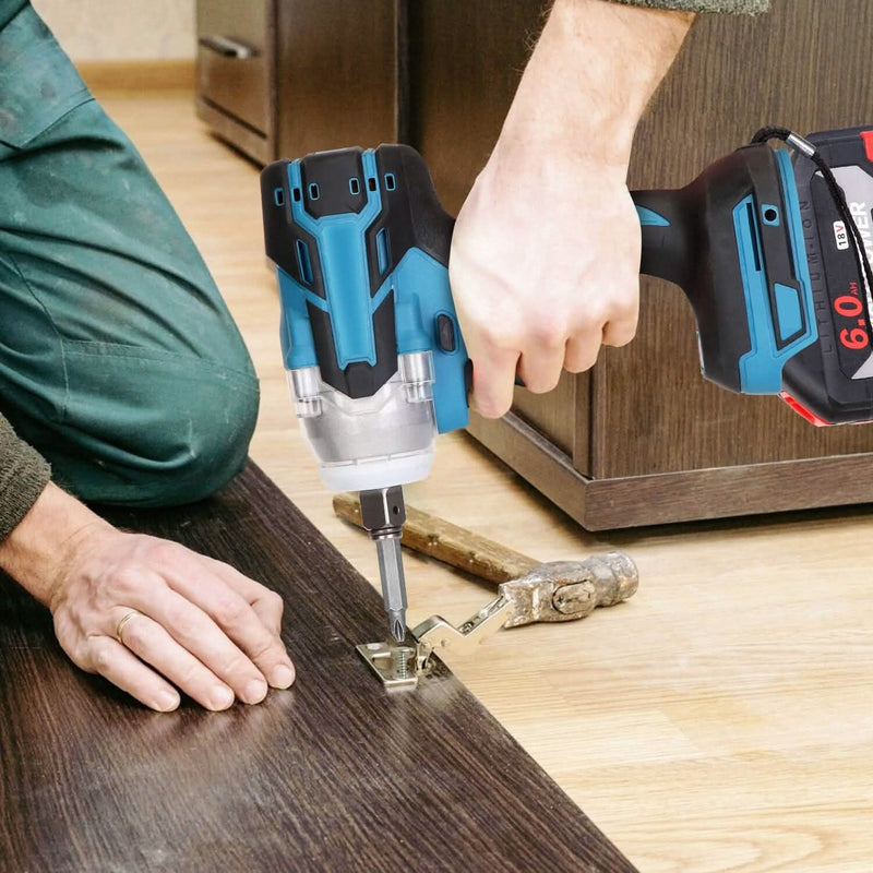 3-In-1 Cordless Electric Impact Wrench Drill Screwdriver with Brushless Motor Max 3450RPM Variable Speed Home Improvement - DailySale