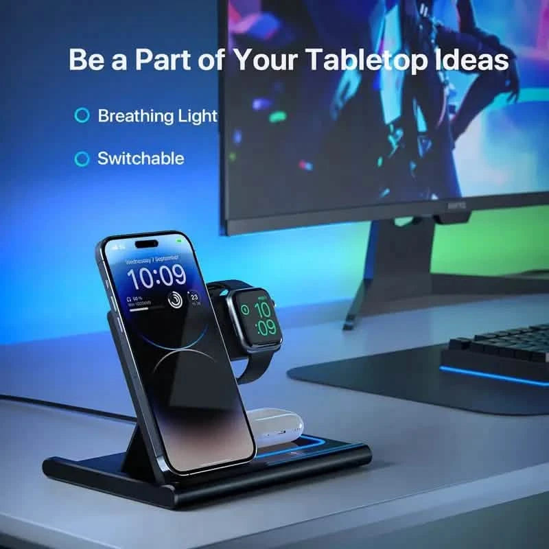 3-in-1 Multifunctional Convenient Wireless Charging Station Mobile Accessories - DailySale