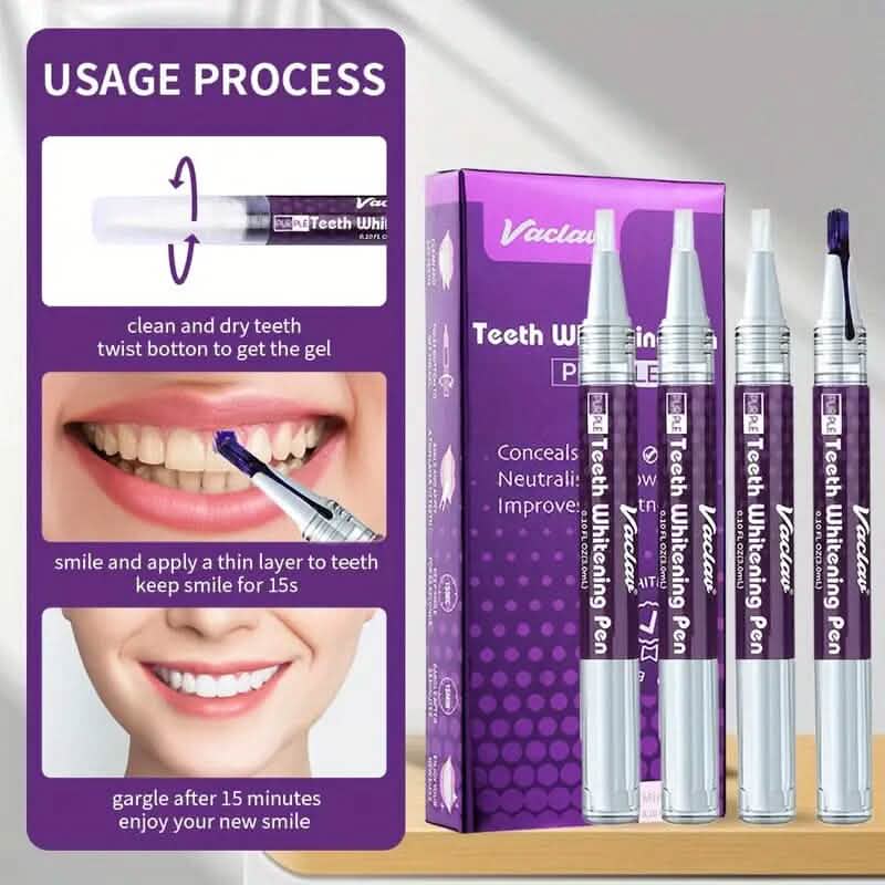3-Pack: 3ml/0.1fl oz Mint Flavor Purple Teeth Whitening Gel Pen Beauty & Personal Care - DailySale