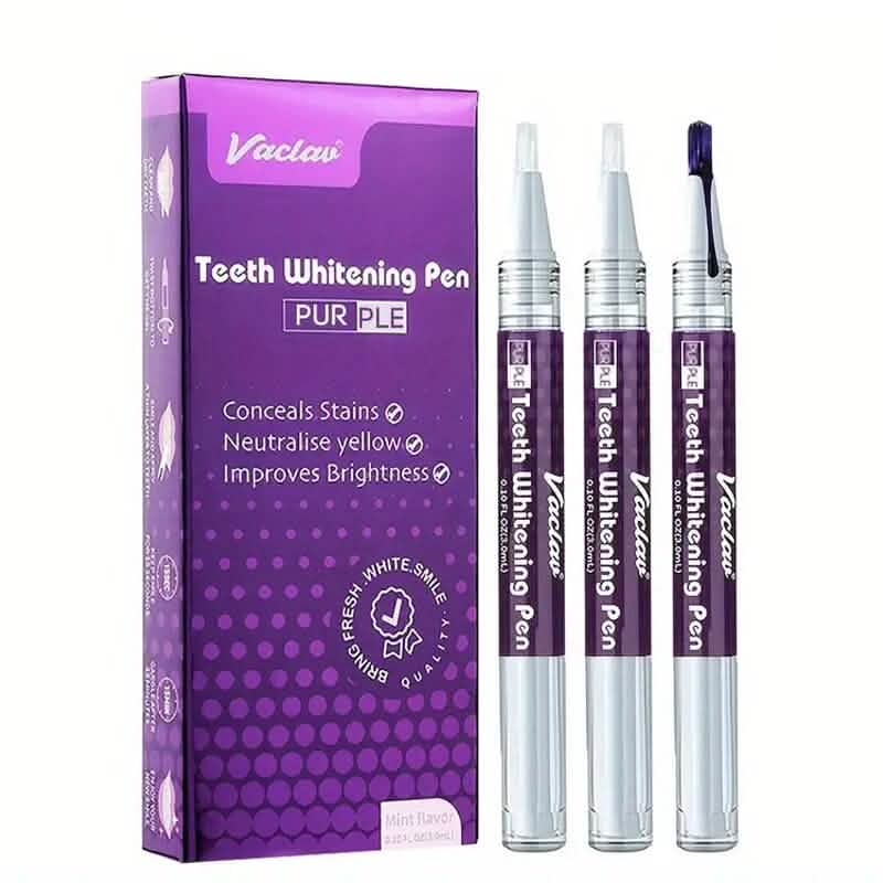 3-Pack: 3ml/0.1fl oz Mint Flavor Purple Teeth Whitening Gel Pen Beauty & Personal Care - DailySale