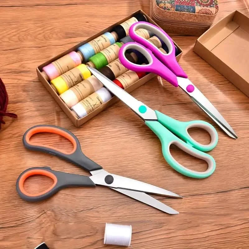 3-Pack: 8-Inch Multi-Purpose Scissors Set, Sharp Stainless Steel with Comfort Grip Handle Arts & Crafts - DailySale
