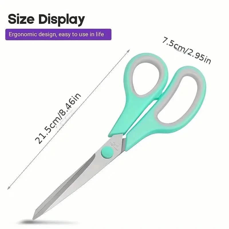 3-Pack: 8-Inch Multi-Purpose Scissors Set, Sharp Stainless Steel with Comfort Grip Handle Arts & Crafts - DailySale