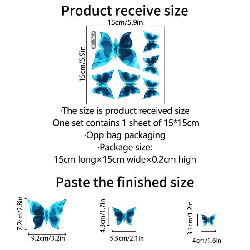 3-Pack: Glow In the Dark Butterfly Wall Stickers Furniture & Decor - DailySale
