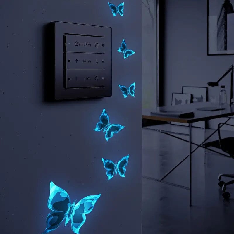 48 Pieces Butterfly Decal, Glow in The Dark 3D Butterfly Purple