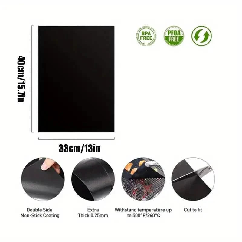 3-Pack: Non-Stick BBQ Grill Mesh Mats Kitchen Tools & Gadgets - DailySale