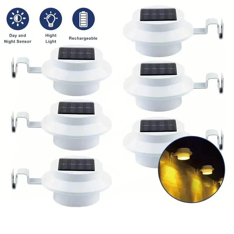 3-Pack: Solar LED Fence Gutter Lights Outdoor Lighting - DailySale