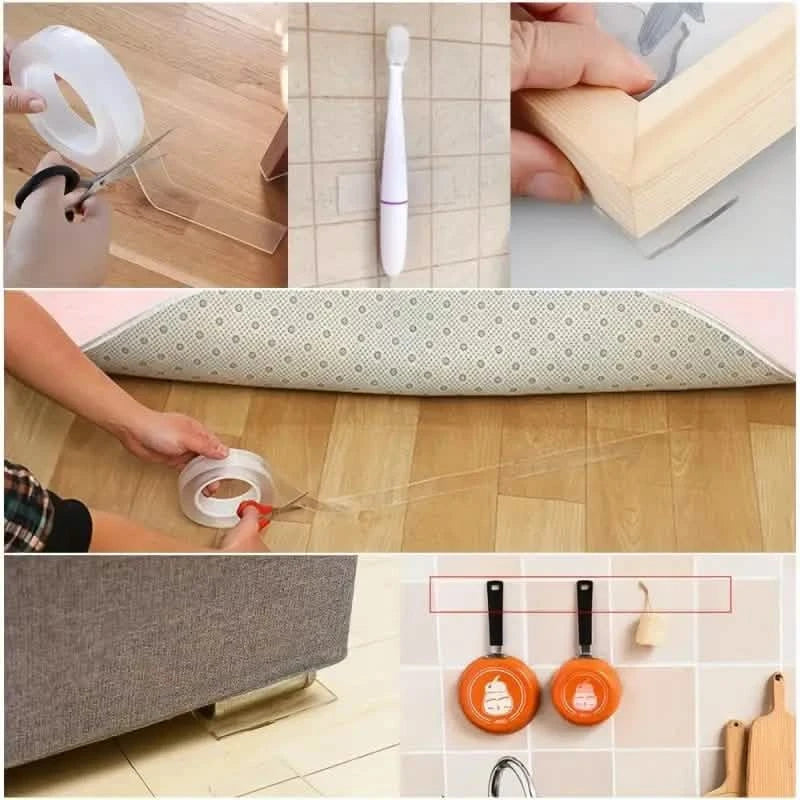 3-Pack: Transparent Adhesive Tape - Reusable, Washable, and No-Residue Nano Gel Strips Everything Else - DailySale