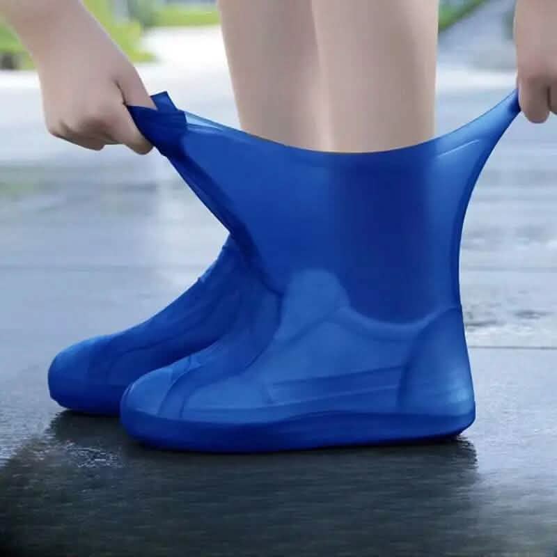 3-Pairs: Outdoor Latex Rain Boots Waterproof Shoe Cover Women's Shoes & Accessories Blue - DailySale