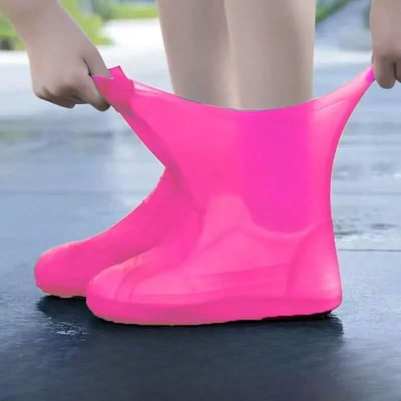 3-Pairs: Outdoor Latex Rain Boots Waterproof Shoe Cover Women's Shoes & Accessories Pink - DailySale