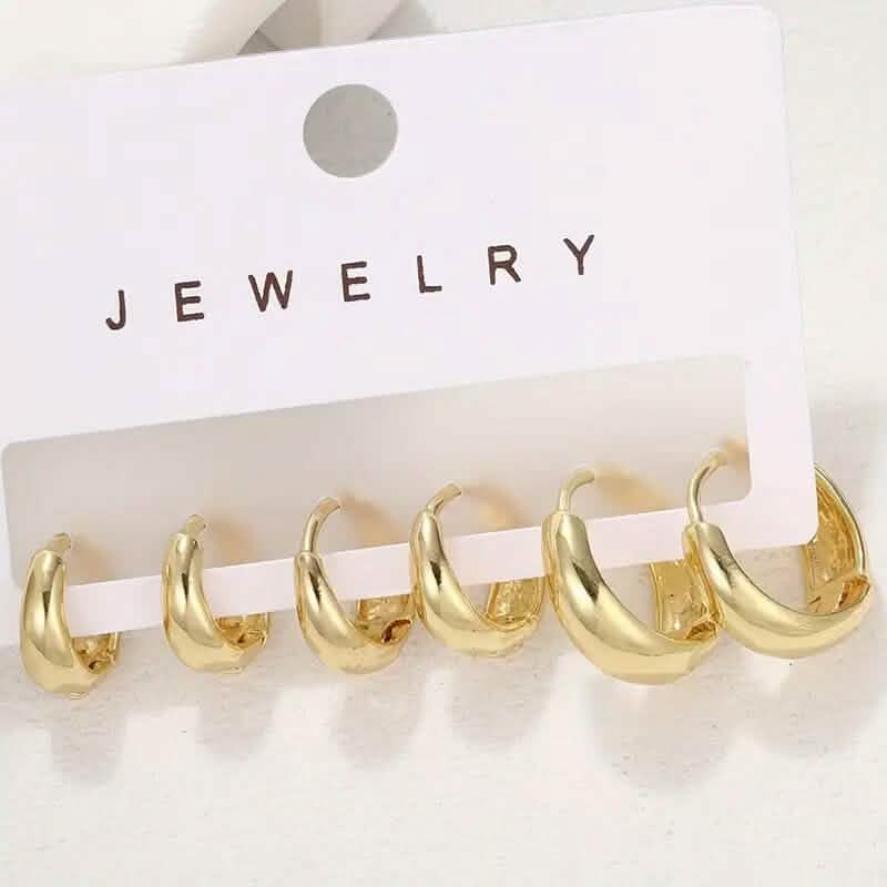 3-Pairs: Stylish and Simple Copper Earrings Earrings - DailySale