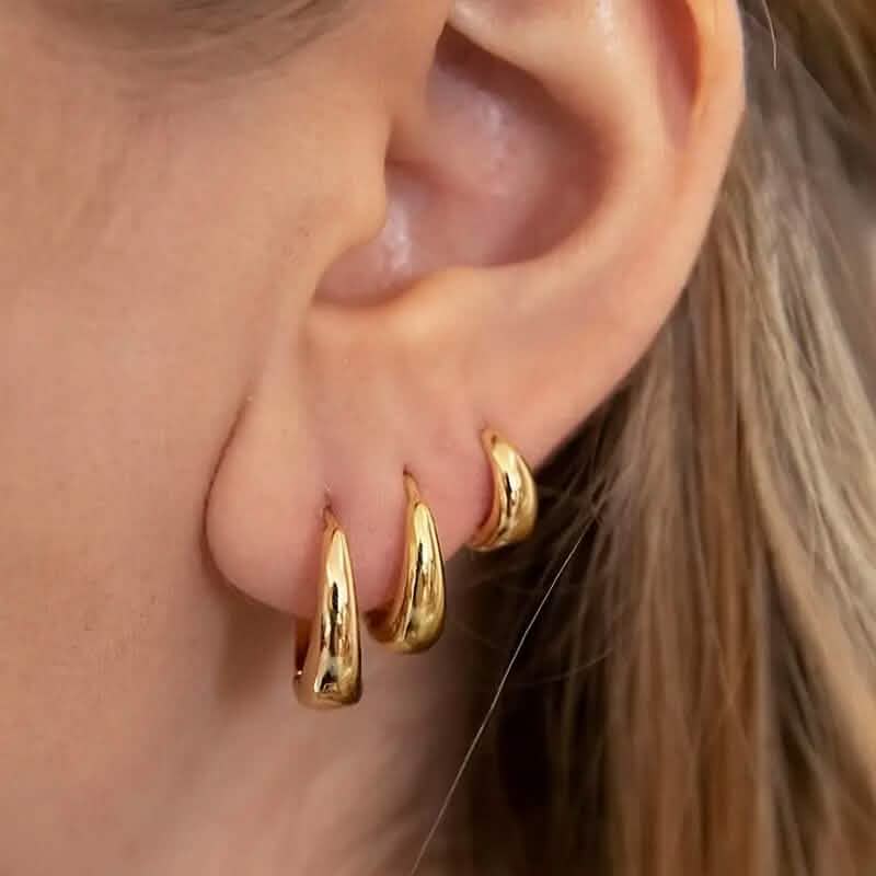 3-Pairs: Stylish and Simple Copper Earrings Earrings Gold - DailySale