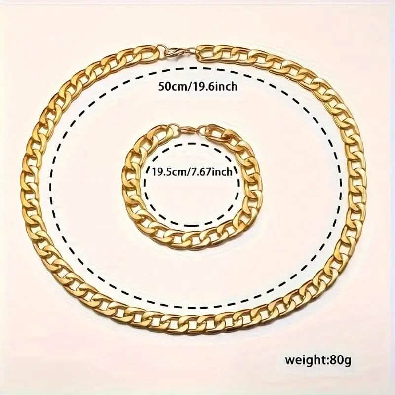 3-Piece: Elegant Men's Quartz Watch Plus Bracelet and Necklace Set Men's Shoes & Accessories - DailySale