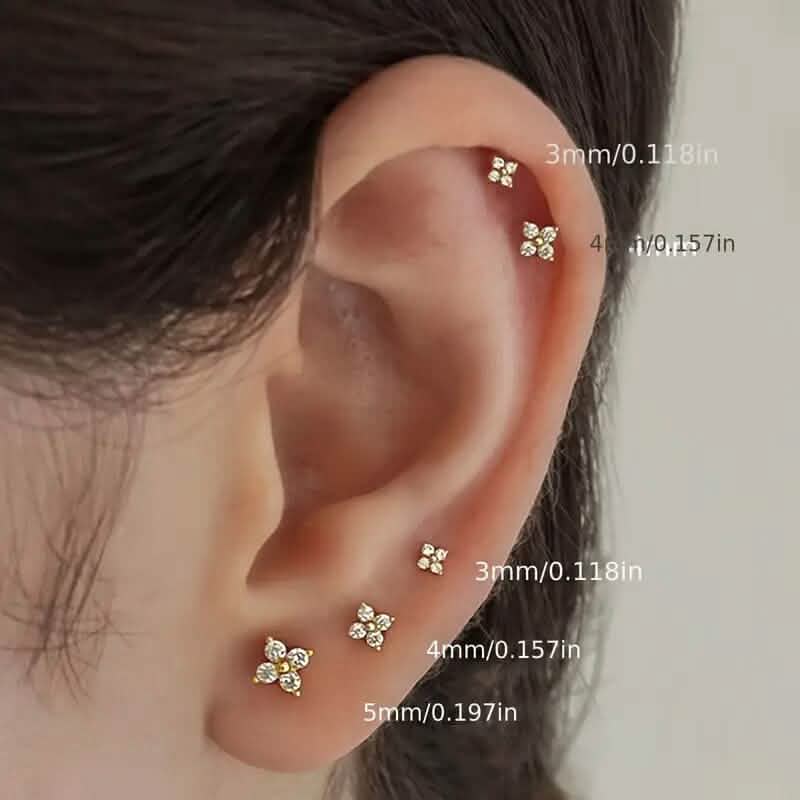 3-Pieces: Elegant Floral Stud Earrings Set Earrings - DailySale
