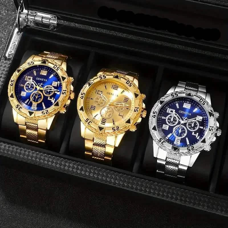 3-Pieces: Fashionable Men's Quartz Watch Set Watches - DailySale