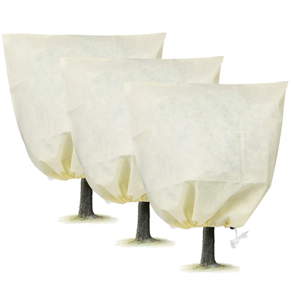 3-Pieces: Winter Plant Cover Bags with Drawstring Garden & Patio - DailySale